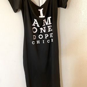 Over-shoulder t-shirt dress